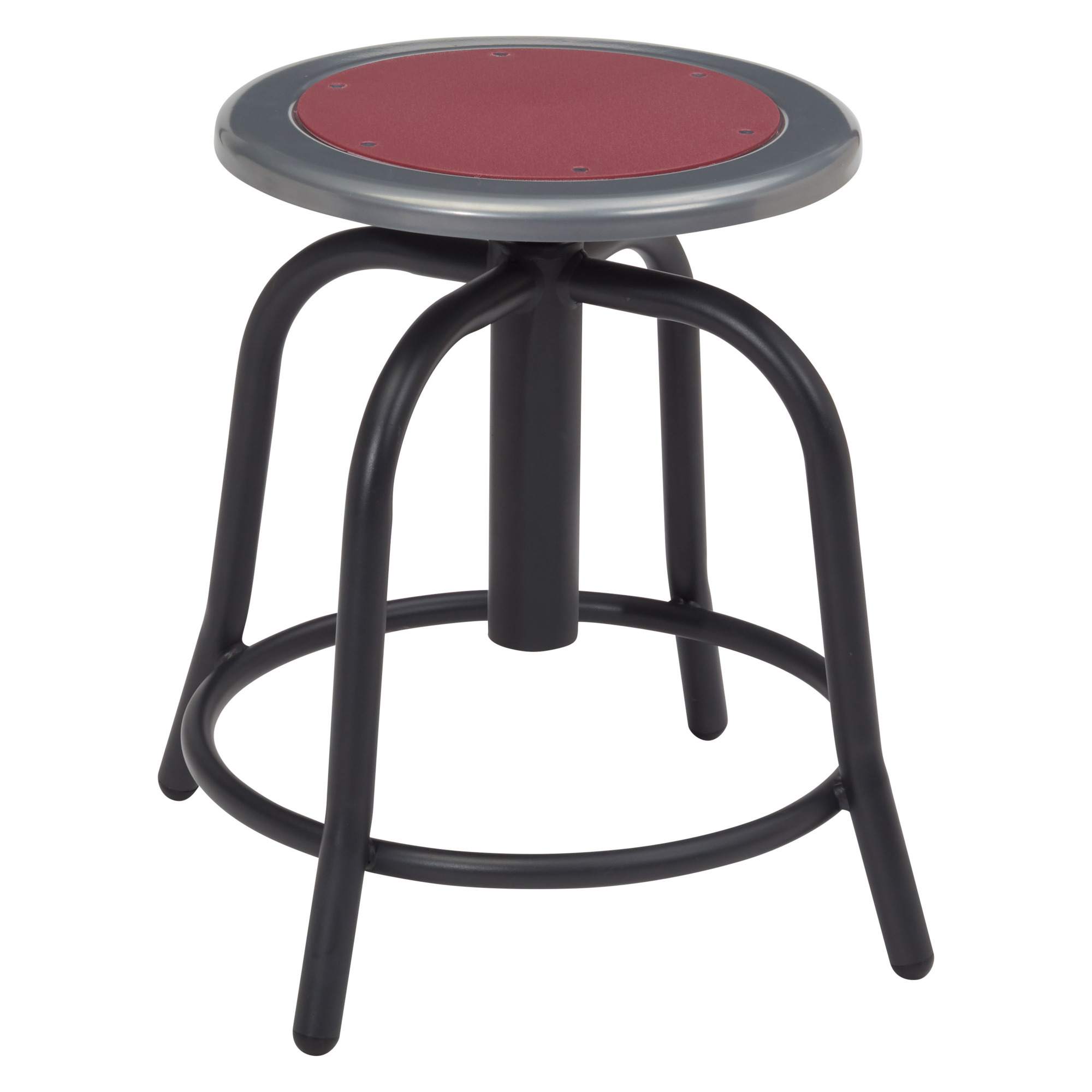 National Public Seating, 18” - 24” Height Adjust Swivel Stool, Primary Color Burgundy, Included (qty.) 1, Seating Type Office Stool, Model# 6818-10